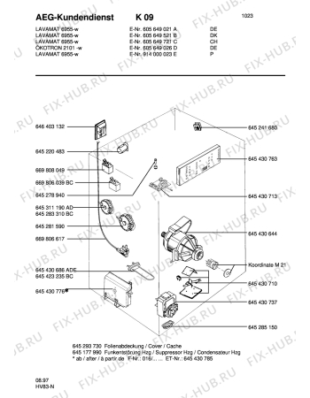 Взрыв-схема стиральной машины Aeg LAV6955 SENSLOG - Схема узла Electrical equipment